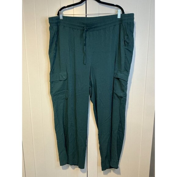 Torrid Size 4R Relaxed Fit Brick Teal Cargo Jogger Stretch Waist NWOT - Picture 1 of 4